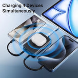 For Magsafe Battery Pack 10,000Mah, 4 Outputs & 2 Inputs Wireless Portable Charger Power Bank With 2 Built-In Cables & Usb-C Fast Charging, Magnetic For Iphone 15/14/13/12 Pro/Max/Plus, Kickstand