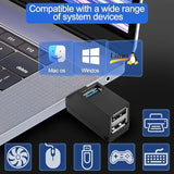 3 Ports Usb Hub,Usb Male To Female Expansion Adapter 2 Pcs 90 Degree Splitter