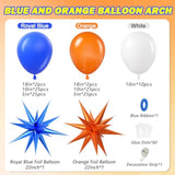 Royal Blue And Orange Balloon Arch Garland Kit With White Orange And Blue Balloons For Baby Shower Birthday Party Decorations