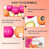 132Pcs Hot Pink & Orange Balloon Arch Kit with Gold for Party Decorations