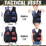 12 Sets Kids Tactical Vest Compatible With Nerf Party Favor Accessories, Face Mask Wrist Ammo Holder Toy Gift Supplies Boys (Orange And Blue)