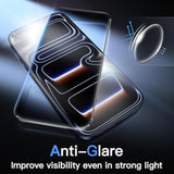 JETech Matte Screen Protector for iPhone 17 Pro 6.3-Inch, Anti-Glare 9H Tempered Glass Film, Anti-Fingerprint, Smooth Touch, Easy Installation, Case-Friendly, 2-Pack