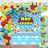 Toy-Themed Baby Shower Decor Blue 'It's a Boy' Banner & Party Set