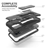 For Iphone 12 Mini Case Built-In Screen Protector, Dual Layer Shockproof Heavy Duty Case With Kickstand Compatible With Iphone 12 Mini 5.4 Inch Phone (Black)