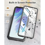 For Samsung Galaxy S21-Fe Protective Case: Dual-Layer Military Grade Drop Proof Full Protection Cover With Kickstand | Durable Rugged Shockproof Tpu Matte Textured Tough Phone Bumper Shell (Black)