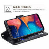 Galaxy A20 Case,Galaxy A30 Case,Premium Pu Leather Wallet Flip Protective Phone Case Cover W/Card Slots & Kickstand For Samsung Galaxy A20/A30 2019 (Black)