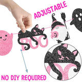 Halloween Party Banner 2pcs Ghost Pumpkin Bat Skull Cutout Banners Boo Birthday Decorations