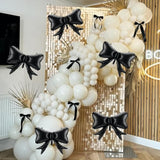 5Pcs Black Bow Balloons Retro Classic Gothic Palace Princess Wedding Decor