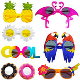 7 Pack Luau Party Glasses,Hawaiian Funny Glasses For Summer Party Supplies,Kids,Teens,Adults Beach Party Favors