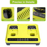 2 Ports P117 Dual Chemistry Intelliport Battery Charger For 12V-18V Max Ryobi One+ Plus Lithium Nicad Nimh Battery P102 P103 P107 P108 P109 P189 P190 Pbp002 Pbp005