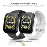3-Pack For Amazfit Bip 5 Smartwatch Case, 9H Tempered Glass Screen Protector + Full Coverage Durable Pc Hard Protective Bumper Cover -Black+Blue+Green