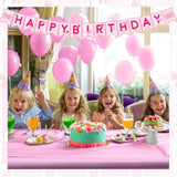 Pink Cute Kitty Happy Birthday Banner Pre-Strung Hanging Sign Cartoon Cute Cat Party Decorations Cartoon Kitty Themed Party Decorations Banners For Girls Women Birthday Favors Supplies