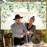 Nothing Fancy Just Love Banner Sage Green Bridal Shower Decorations Wedding Shower Backdrop for Photography Greenery Bridal Shower Banner (6x3.6ft)