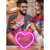Pink Heart Neon Sign, Battery Operated Or Usb Powered Led Heart Lights For Valentines Day Decoration, Valentines Gifts For Wife Wedding Proposal Anniversary Mother'S Day Girls’ Room Table Wall Decor