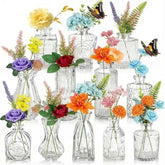 36 Pcs Artificial Flowers Table Centerpiece With Vases Spring Colorful Wildflower Centerpieces Silk Flower Arrangement For Wedding Baby Shower Table Centerpieces Party(Fresh Charm)
