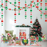 Merry Christmas Banner And Hanging Swirls Green Monster Themed Christmas Party Decorations