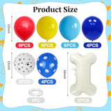 Dog Balloons, Red Yellow Blue Paw Print Balloons With 18 Inch Bone Foil Balloon, Dog Paw Latex Animal Balloon For Boy Kids Birthday Cartoon Theme Puppy Party Decorations Backdrop Supplies