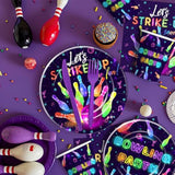 Bowling Party Decorations Dinnerware, Strike Up Some Fun Bowling Ball Birthday Party Supplies Tableware, Paper Plate, Napkin, Tablecloth, Disposable Fork, Serves 24