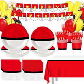 144Pcs Cartoon Animation Birthday Party Supplies Decorations For Birthday,Cartoon Theme Party Favors Including Banner, Plates, Cups, Napkins, Cutlery And Tablecloth For 24 Guests