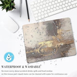 Abstract Art Mouse Pad Grey Gold Gray Cute Minimalist Mousepad Desk Mat Oil Painting Rectangular Aesthetic Washable Small Office Accessories Decor Computer Laptop Wireless Travel Decorative