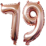 40Inch Rose Gold Foil 79 Helium Jumbo Digital Number Balloons, 79Th Bi