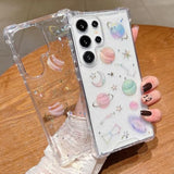 For Samsung Galaxy S25 Ultra Clear Glitter Case, Cute Bling Sparkle Planet Space Stars Moon Universe Pattern Soft Tpu Bumper Shockproof Women Girls Protective Case For Galaxy S25 Ultra, Clear