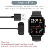 Charger For Amazfit Bip 5/3/Bip U Pro, T-Rex Pro, Gtr Mini/2/2E, Gts 2/2E/Gts 4 Mini, Active Smart Watch Charging Cable