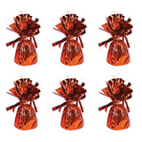 Metallic Balloon Weights Set of 6 Orange Party Decorations Table Centerpieces