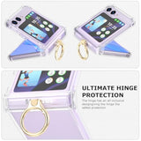 Case For Samsung Galaxy Z Flip 6 Case With Hinge Protection 2 Pack Tempered Glass Screen Protection Cover For Samsung Galaxy Z Flip 6 5G(Clear)