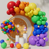 Rainbow Balloons 114Pcs Assorted Color 5/10/12/18 Inch Latex Balloons For Lgbt Wedding Party Decoration, Birthday Party Supplies Or Arch Garland