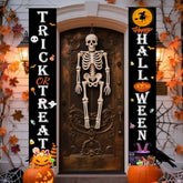 Halloween Door Decorations Trick or Treat Porch Banner Indoor Outdoor Party Decor