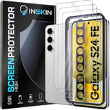 Inskin Tempered Glass for Samsung Galaxy S24 FE Screen Protector (6.7 inch, 2024) - 3+3 Pack with Camera Lens Guard & Auto Alignment Frame – Ultra HD, Case Friendly