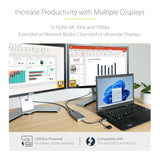 StarTech.com USB 3.0 or USB-C to Dual HDMI Adapter for Windows & macOS, 2x HDM