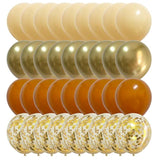 Metallic Orange Cream Gold Balloons Nude Balloons for Birthday Harvest Party Decorations