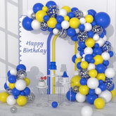 Blue Yellow White Balloon Garland Arch Kit - 116Pcs Royal Blue Yellow