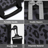 MOSISO 12.9 inch Tablet Sleeve Case for iPad Pro 13 M4 & iPad Air 13 M3 M2, iPad Pro 12.9 M2 M1 6/5th with Magic Keyboard&Smart Keyboard Folio, Leopard Grain Tablet Shoulder Bag with 3 Pockets, Black