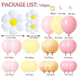 Daisy Balloon Garland Kit: Pastel Pink & Yellow Boho Party Decor
