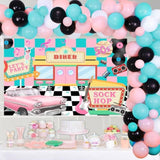 50'S Theme Party Decorations Sock Hop - 50S Party Decorations For Adults Music Themed Party With Music Note Balloons, Disco Ball Balloons Decorations, Unique Design 50S Backdrop For Birthday Decor