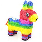 16" Rainbow Donkey Pinata - Mexican Theme Party Decoration For Birthdays, Fiestas & Cinco De Mayo - 16 X 13 X 4.5 Inch Kids Party Favors
