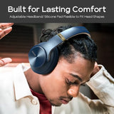 Bluetooth Headphones Over Ear, 90H Playtime, 3 Eq Modes, Hifi Audio, Enc Mic, Reinforced Durable Frame & Soft Earpads For Extended Wear, Phone, Pc, Travel