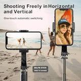 Gimbal Stabilizer For Smartphone,Selfie Stick Tripod With Remote Control Auto Balance 360° Rotation 1-Axis Phone Gimbal For Group Selfies Live Streaming Video Recording