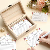 Time Capsule Box 1St Birthday Baby Time Capsule First Birthday Party Games, 1St Activities For Guests, Advice And Wishes Cards Gift Keepsake For Baby Shower Party Supplies(Wildflower)