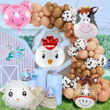 5pcs Farm Animal Balloons – Cow, Pig, Sheep & More Party Decorations