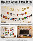 2026 Soccer Watch Party Decorations, GOAL 2026 Banner Set with 15 Country Flags, Soccer Game Day TV Wall Decor for Living Room, Office, Home Party