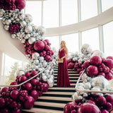 Burgundy Balloon Garland Kit: Double-Stuffed Maroon Balloons, Graduation Decor