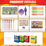 122 Pcs Hero Party Favors Birthday Party Decorations,Slap Bracelets,Stickers And Gift Bags Goodie Bag Stuffers Classroom Rewards Piñata Fillers For Kids Boys Theme Party Supplies