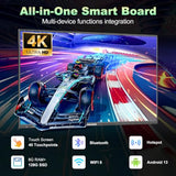 65" Smart Board, 4K Uhd Touchscreen Interactive Digital Whiteboard Display, Electronic All-In-One Computer For Classroom Office Home Business W/Open App Ecosystem (Board & Wall Mount Only)