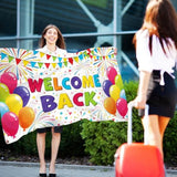 Welcome Back Banner - 5X3 Ft - Welcome Home Decorations - Homecoming, Reunion, Baby Shower - White 100Den Polyester