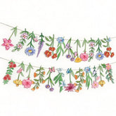 2Pcs Spring Wildflower Party Hanging Decorations, Watercolor Floral Banners Wildflower Cutouts Garland For Spring Summer Girls Garden Birthday Wedding Party Backdrop Decor Supplies, 9.8Ft