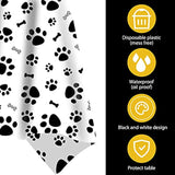 3 Pack Puppy Dog Pet Paw Print Plastic Tablecloth Table Cover,Large Paw Print And Bone Sign Plastic Disposable Rectangle Table Cover For Pet Dog Themed Birthday Party Decorations,54X108 Inch